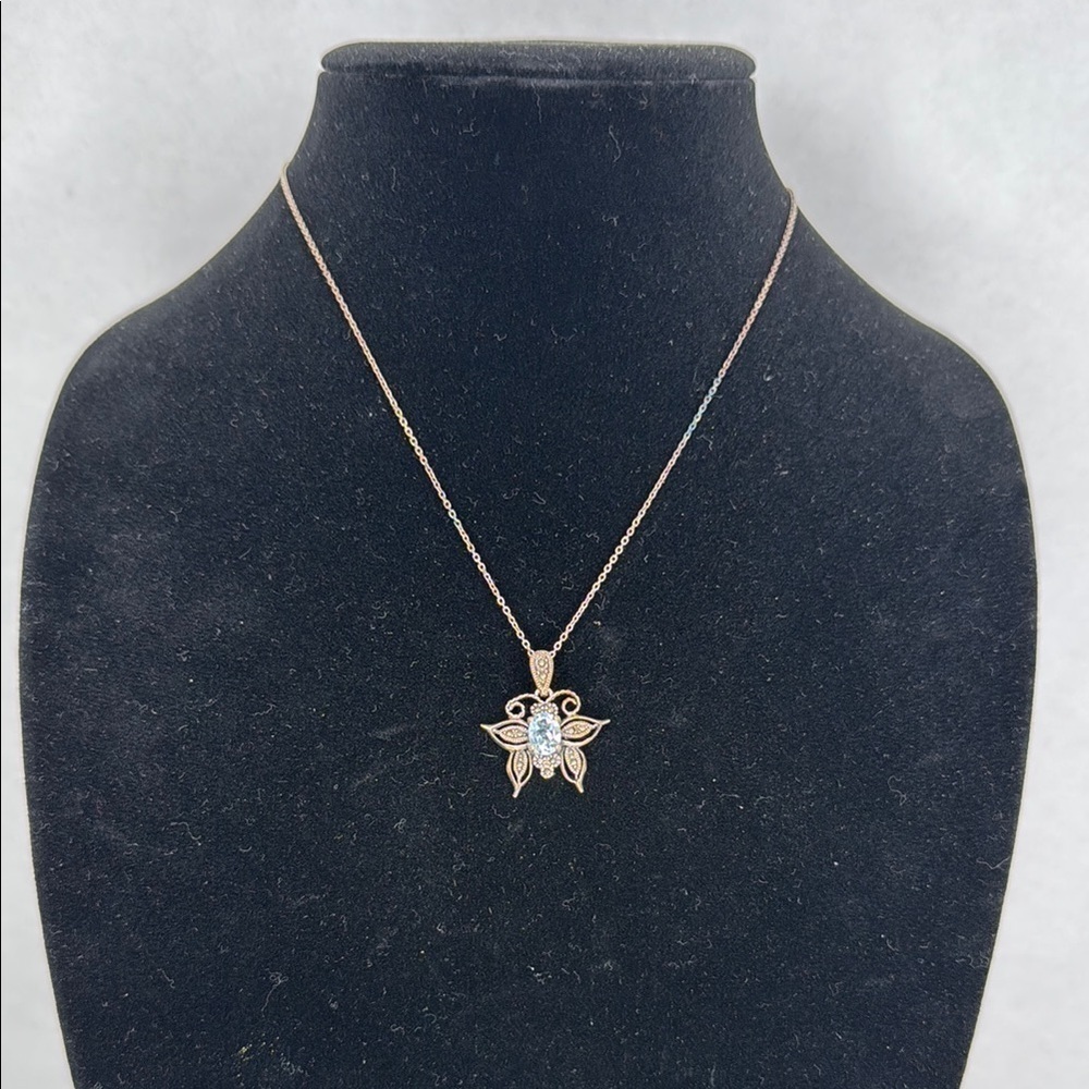 Vintage Estate 925 Sterling Silver Butterfly Pendant Necklace lot A56